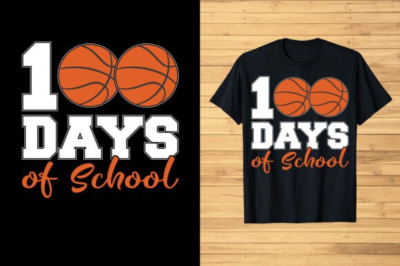 100 Days Basketball Graphics & T-Shirt Designs