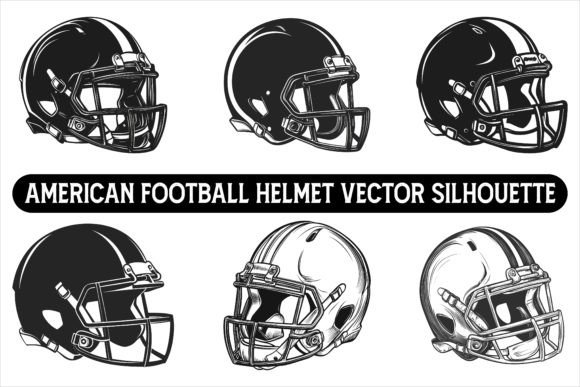 American Football Helmet Silhouette Graphics & Illustrations