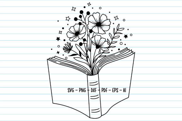 Book Floral SVG & Reading Teacher Graphics