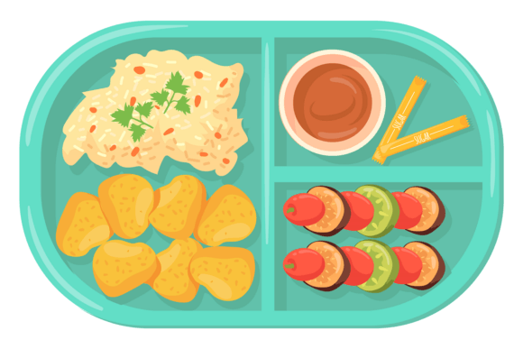 Cafeteria Tray Food Graphics & Illustrations