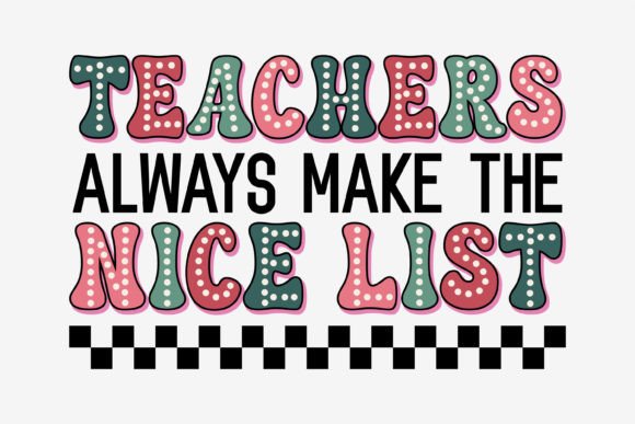 Christmas Retro Teacher SVG for T-Shirt Designs & Graphics