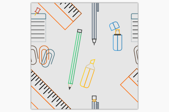 Line Office Equipment Seamless Pattern Graphics & Patterns