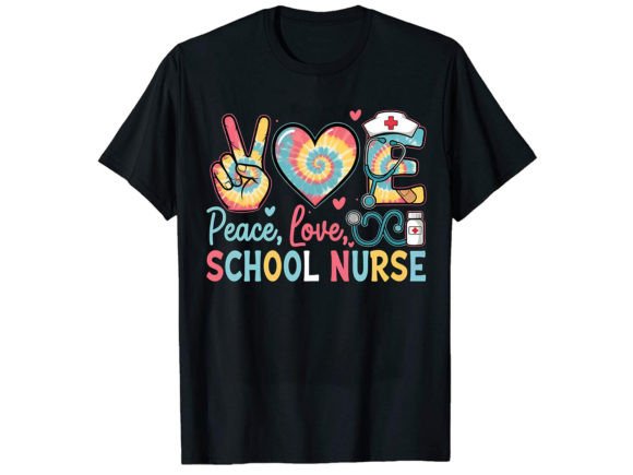 Peace Love School Nurse Graphics & T-Shirt Designs