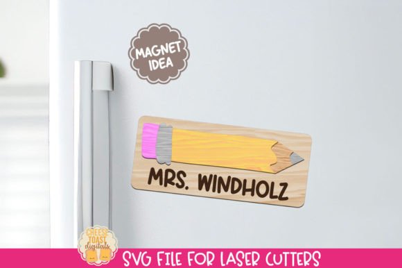 Pencil Teacher Magnet SVG for Laser Cutting Ornaments