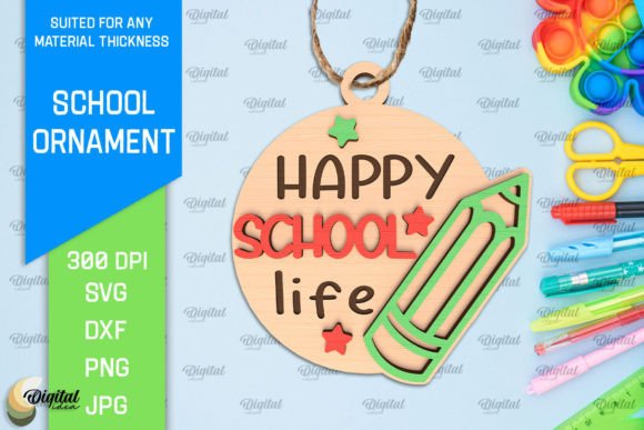 School Wooden Ornament Laser Cutting
