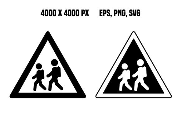 Signs Caution School Crossing Graphics and Icons Review