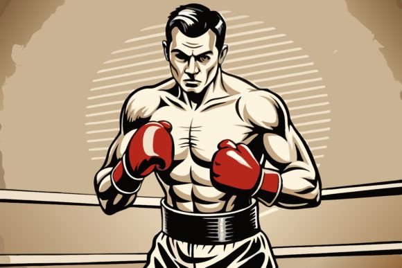 Vintage Boxer Clipart: Graphics & Illustrations
